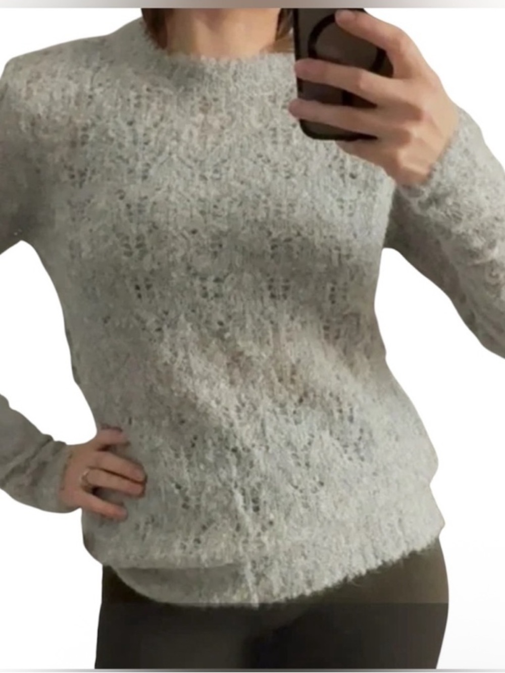 Cozy Lightweight Crewneck Sweater - Light Gray